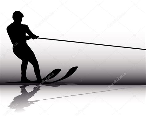 Silhouette Athlete water-skier — Stock Vector © mayboro #6119961