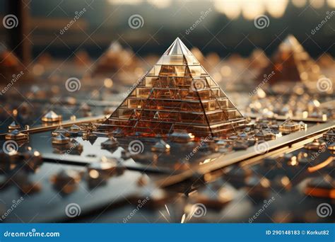 A Futuristic City in the Form of a Pyramid Stock Illustration ...