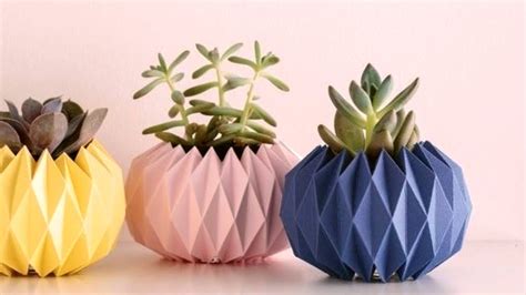 How To Make Origami Paper Flower Vase | Best Flower Site