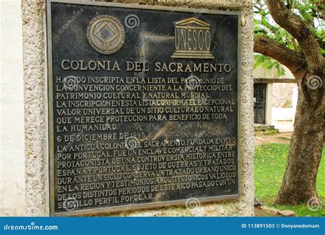 UNESCO Sign in Colonia Del Sacramento, Uruguay Editorial Stock Photo - Image of heritage ...