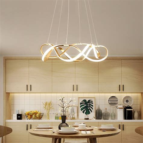 Circular Pendant Light Modern Chandelier Pendant Light LED Dimmable wi – heparts