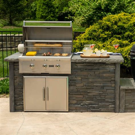 6' Grill Island - Stacked Stone | Stone Gray - Coyote Outdoor Living