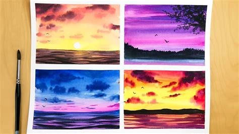 Easy Watercolour Painting Sunset