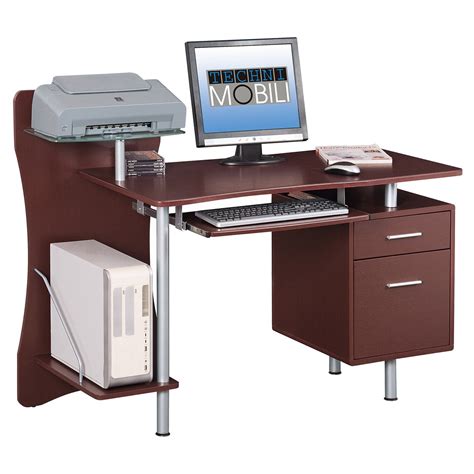 Techni Mobili Stylish Computer Desk with Storage, Chocolate (RTA-325-CH36) - Walmart.com