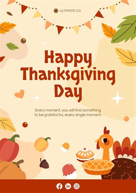 Happy Thanksgiving Day Poster | Free Poster Template - Piktochart