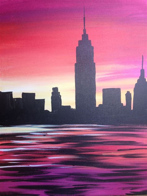 Sunset Skyline Art / Learn To Paint Nyc Sunset Tonight At Paint Nite Our Artists Know Exactly ...