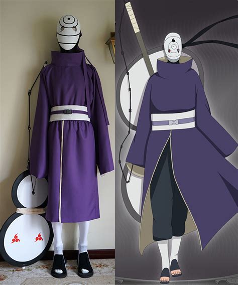 Naruto Cosplay, Akatsuki Ninja Tobi Obito Madara Uchiha Costume Full Set