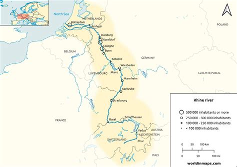 Map Rhine River Germany - Aggie Arielle