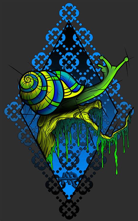 snail Blue Digital Art by Andy P - Fine Art America