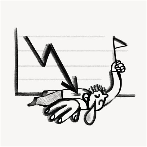 Downward arrow chart, bankrupt business | Premium PSD Illustration ...