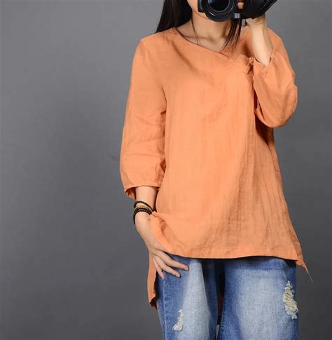 2015 New arrival Linen Shirts Women Long shirt 16301 1-in Blouses & Shirts from Women's Clothing ...