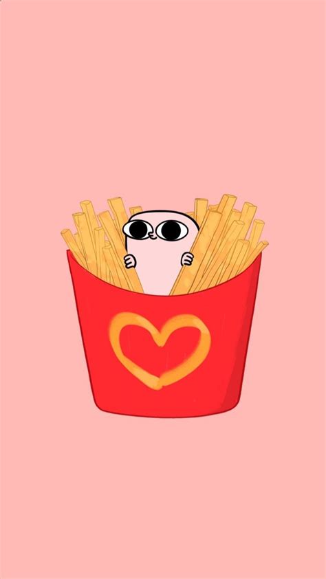 🔥 Download iPhone Wallpaper Aesthetic Cute Funny by @michaelcox | Cute French Fries Wallpapers ...