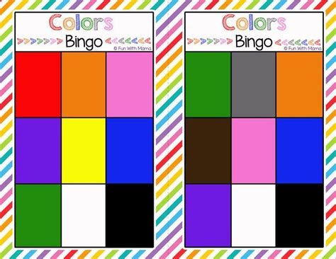 Bingo Colors Printable | Bingo printable, Bingo cards printable, Bingo