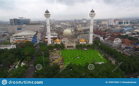 Aerial View of the Masjid Raya Bandung or Grand Mosque of Bandung in ...