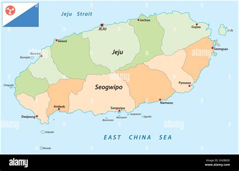 administrative map of the South Korean island Jeju Stock Vector Image & Art - Alamy