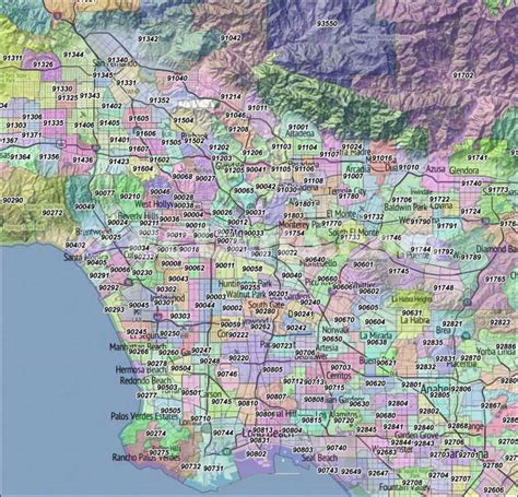 Printable Los Angeles Zip Code Map