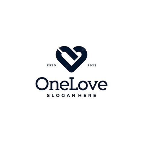 Premium Vector | One love heart logo design inspiration