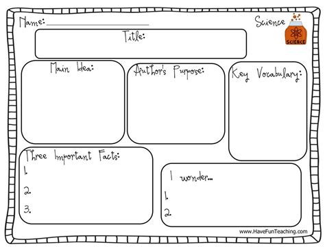 Science Graphic Organizer Worksheet by Teach Simple