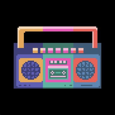 Vintage boombox pixel art | Fine Art Print | Glucka Pixels Artist Shop