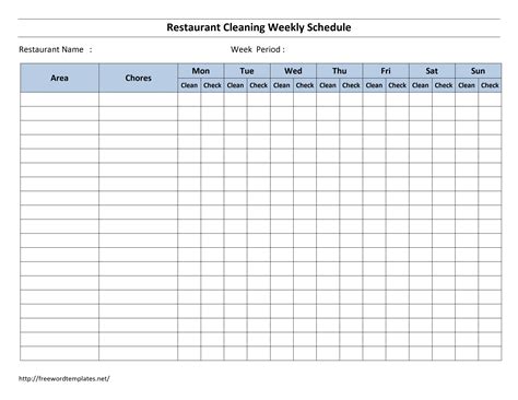 room cleaning checklist | Free Microsoft Word Templates