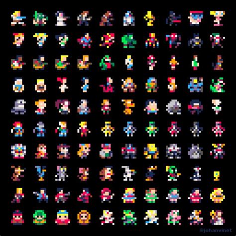 an image of many different types of video game characters in pixel ...