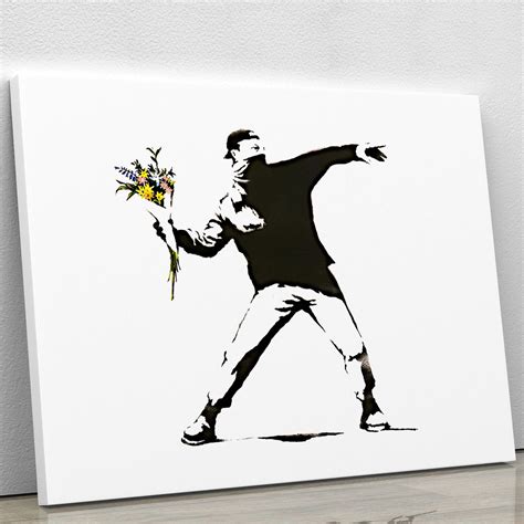 Banksy Flower Thrower Canvas Print or Poster | Canvas Art Rocks