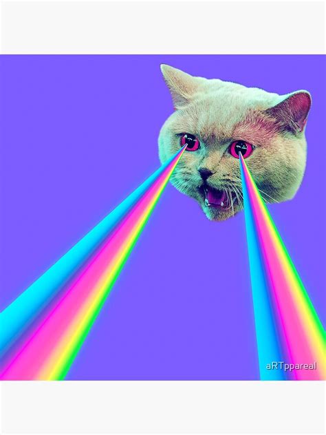 "Meme Cat - Laser Cat - Cat Eyes Laser" Poster for Sale by aRTppareal | Redbubble