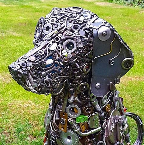 Artist Turns Nuts Bolts and Scrap Metal Into Life-Size Animal Sculptures - Hue Redner