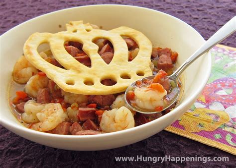 Mardi Gras Gumbo Topped with Crowns and Masks