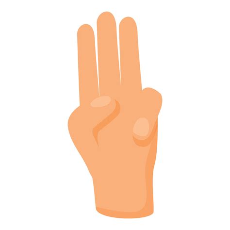 Three finger hand gesture icon, cartoon style 14342632 Vector Art at ...