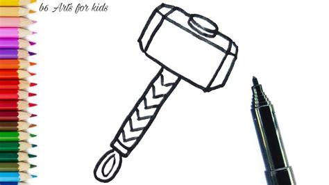 HOW TO DRAW THOR’S HAMMER | STEP BY STEP - YouTube