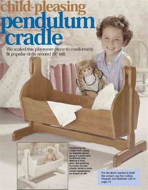 Free doll cradle plans easy build print ready PDF with instructions | Doll cradle, Cradle ...