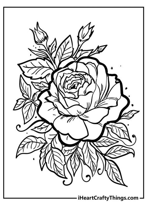 Rose Coloring Pages - Original And 100% Free (2021)