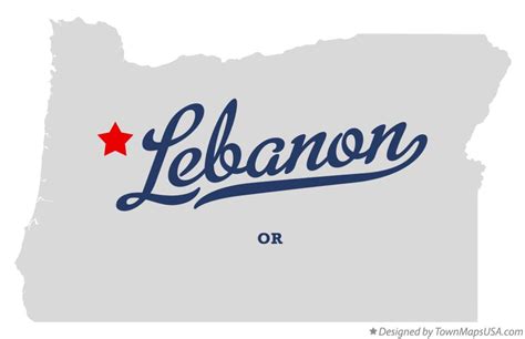 Map of Lebanon, OR, Oregon