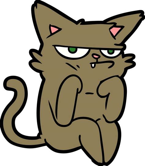 grumpy cartoon cat 12369025 Vector Art at Vecteezy