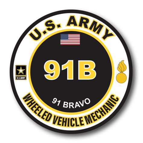 US Army 91B Wheeled Vehicle Mechanic MOS Decal