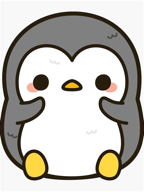 "Shy penguin" Sticker for Sale by peppermintpopuk | Şirin çizim, Süsleme çizimi, Boyama ...