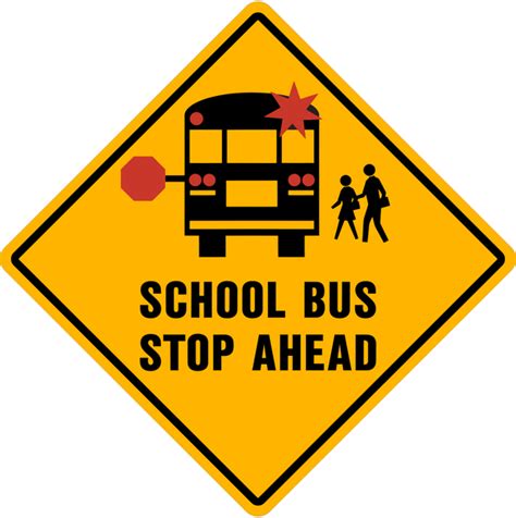 School Bus Stop Ahead – Western Safety Sign