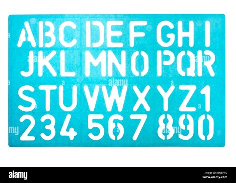 Alphabet stencil set on white background Stock Photo - Alamy