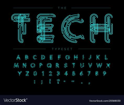 Technology Font Tech alphabet by pedro neves on dribbble - Access Analyzer