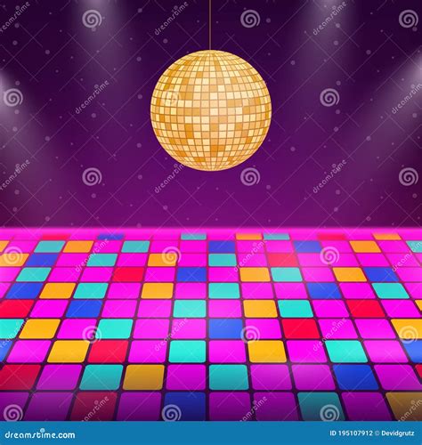 Dance Floor. Night Disco Parties. Retro Vintage Neon Grid Dance Floor ...