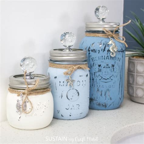 DIY Painted Mason Jars Bathroom Containers – Sustain My Craft Habit