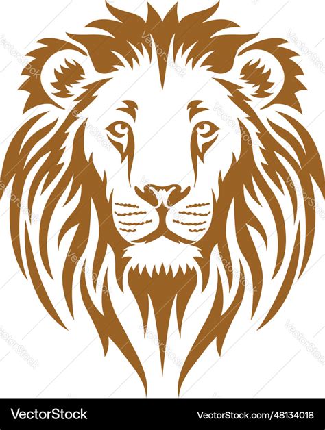 Lion face printable stencil art design Royalty Free Vector