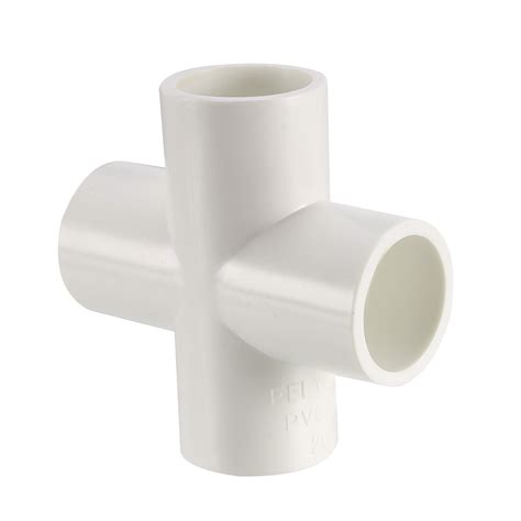 PVC Pipe Fitting,4 Way Cross,Schedule 80 1/2-inch Socket Tee Corner Fittings White 6pcs ...