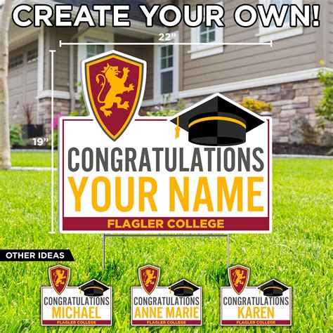 Customizable Congratulations Graduate Yard Sign - Flagler's Legacy