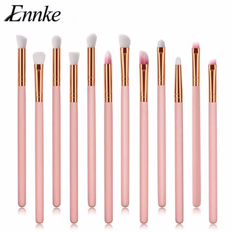 12pcs Pink Eye Makeup Brushes Set Eyeshadow Eyeliner Eyebrow Lip Nose Concealer Cosmetic Brushes ...