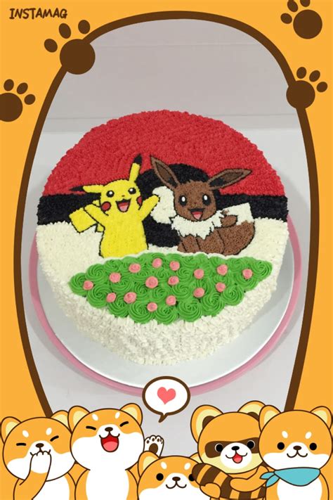 Cherish Bakes: A 3D Pokeball with Pikachu & Eevee Pokémons Cake