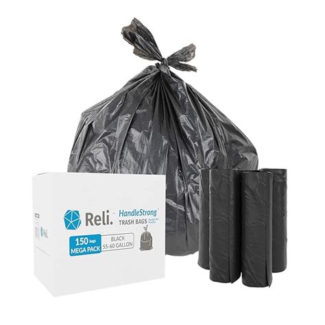 Buy Reli. 55 Gallon Trash Bags with Handles (150 Count) - Black 55 Gallon Drum Liners, 50 Gallon ...