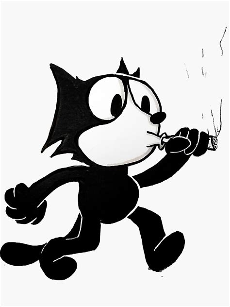 "Felix The Cat Start Smoking " Sticker for Sale by jakirahlevis | Redbubble