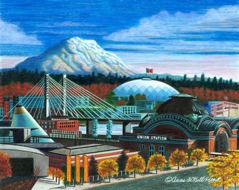 Tacoma City Skyline; 11x14 print | Anne deMille Flood G